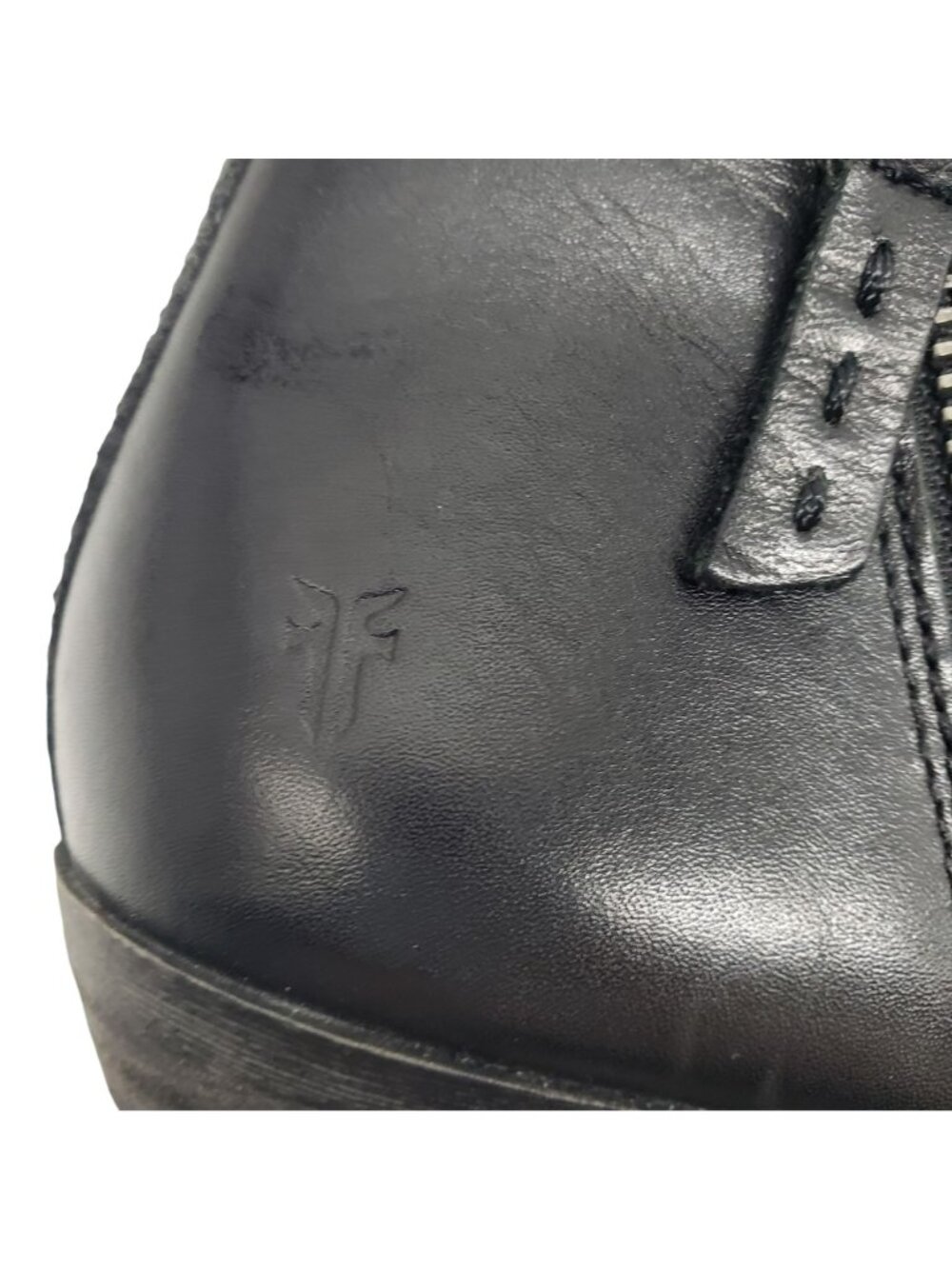 FRYE Leather Ankle Booties Side Zipper Womens 6.5 Black Brown Fall Boho Western - Picture 6 of 15